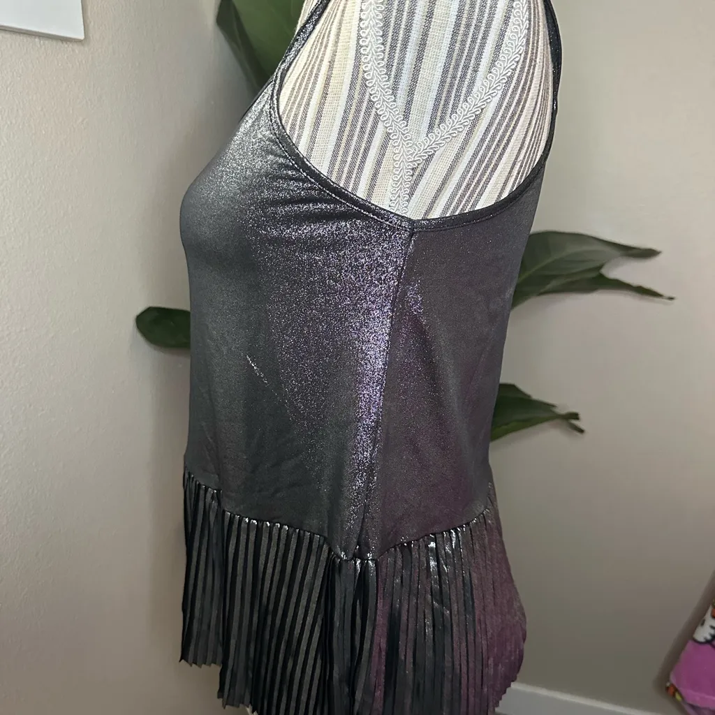 Womens O2 collection shimmer gray sparkle top size small new with tags Black - Image 3