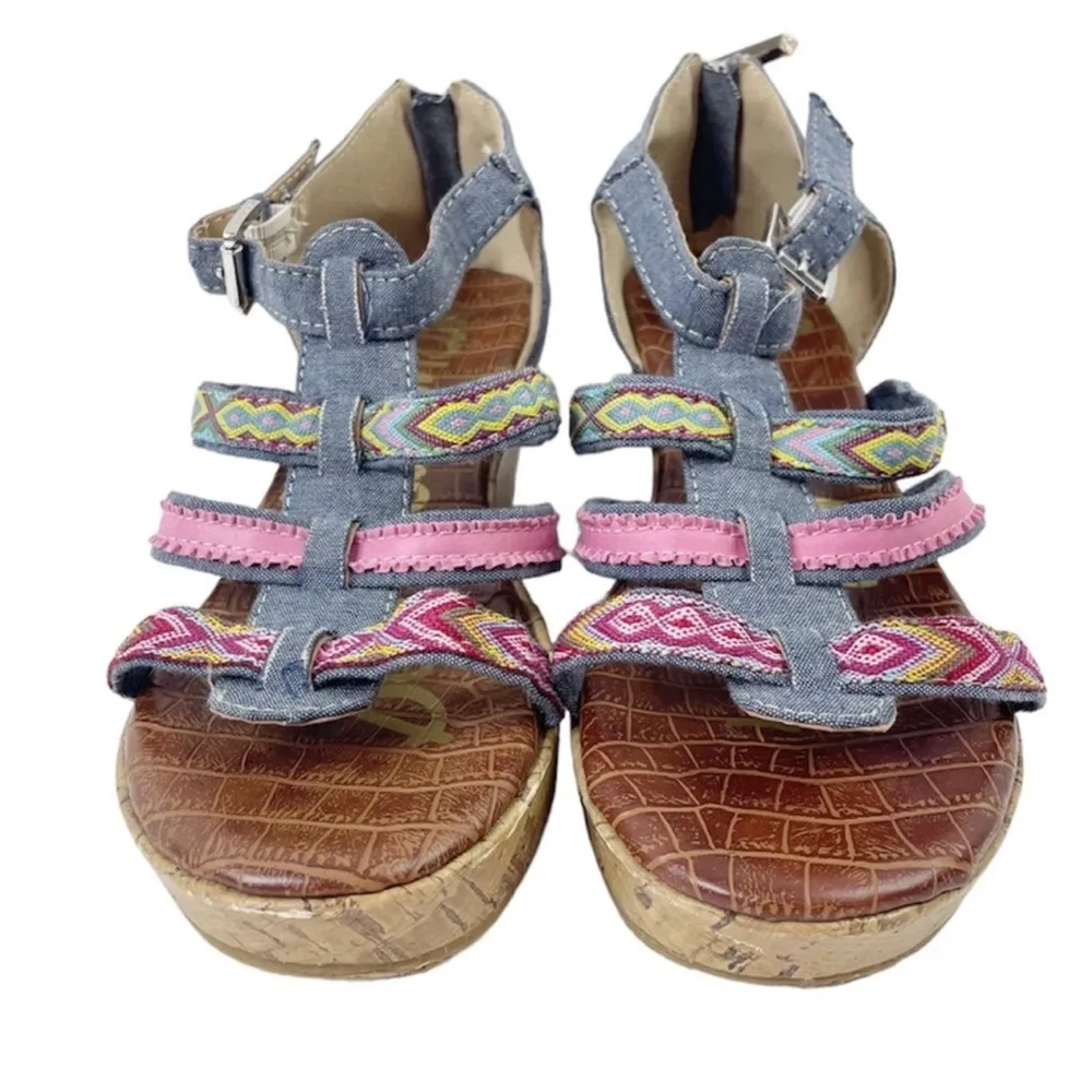 Sam Edelman Elsie Tia Strappy Multicolored
Wedge Sandals - Image 3