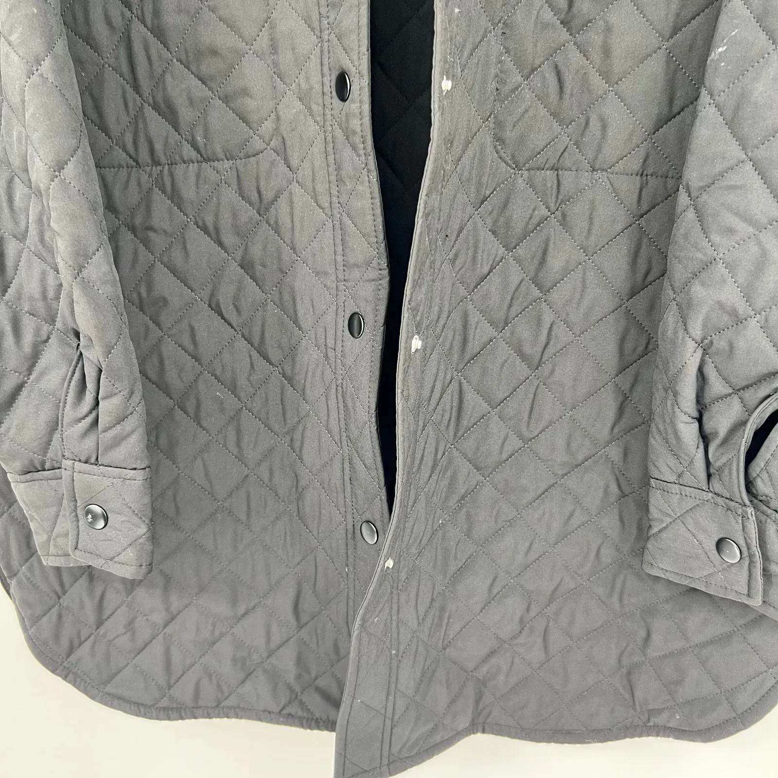 Old Navy StretchTech Oversized Quilted Shacket black style 793183 size large - Image 6