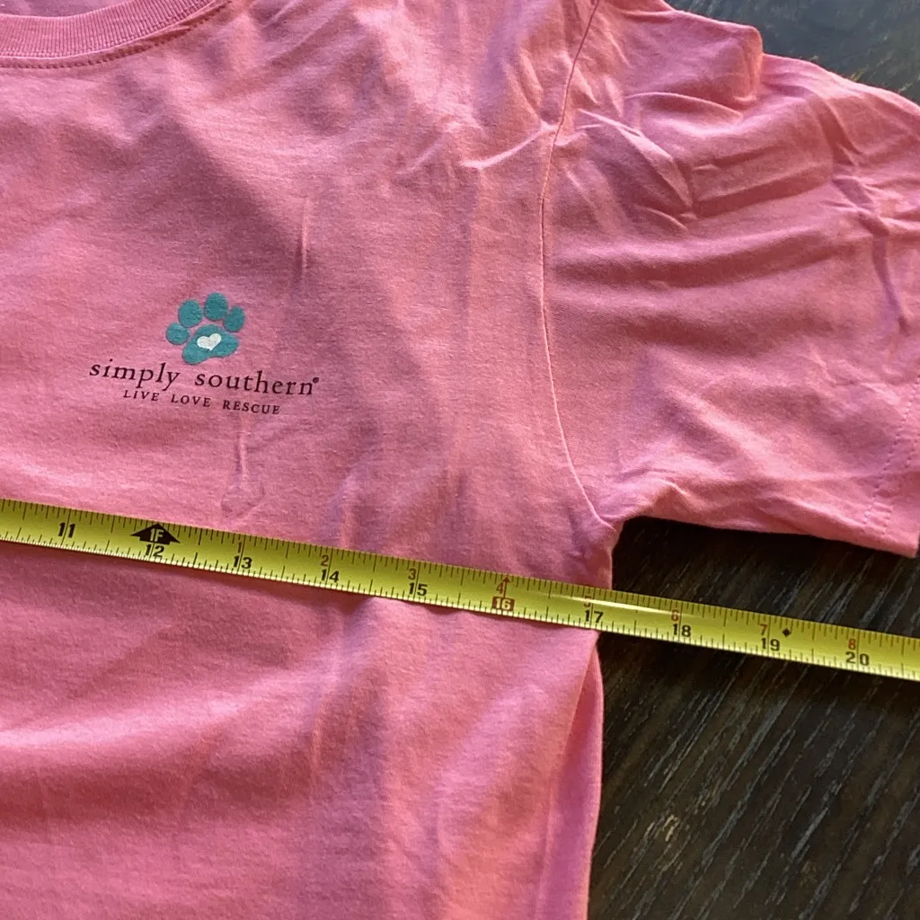 Simply Southern Easily Distracted by Dogs Pink Tee with Jeep Graphic Sz S - Image 6