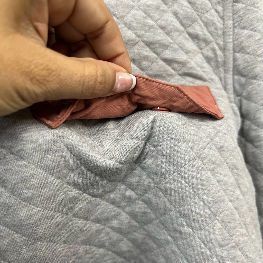 Patagonia  Quilted Gray sweatshirt organic cotton snap pullover Sweater - Image 8