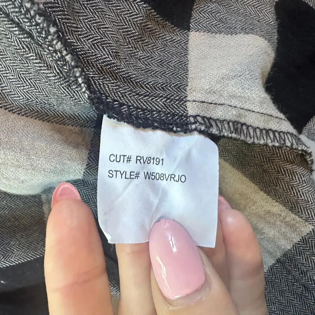 RVCA Buffalo Check Plaid Button Up Shirt Size Small - Image 9