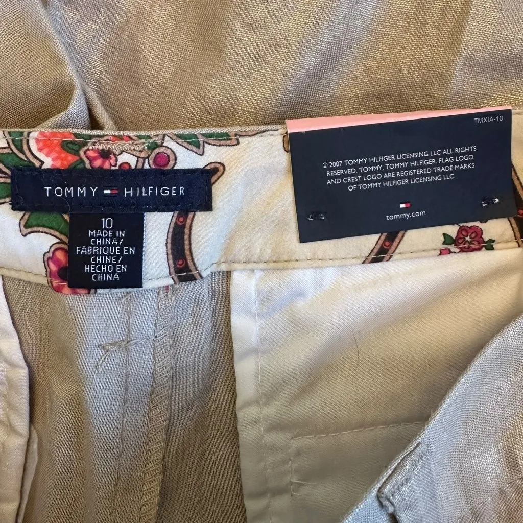 NWT Tommy Hilfiger Metallic Gold Linen Blend Bermuda Shorts – Size 10 - Image 4