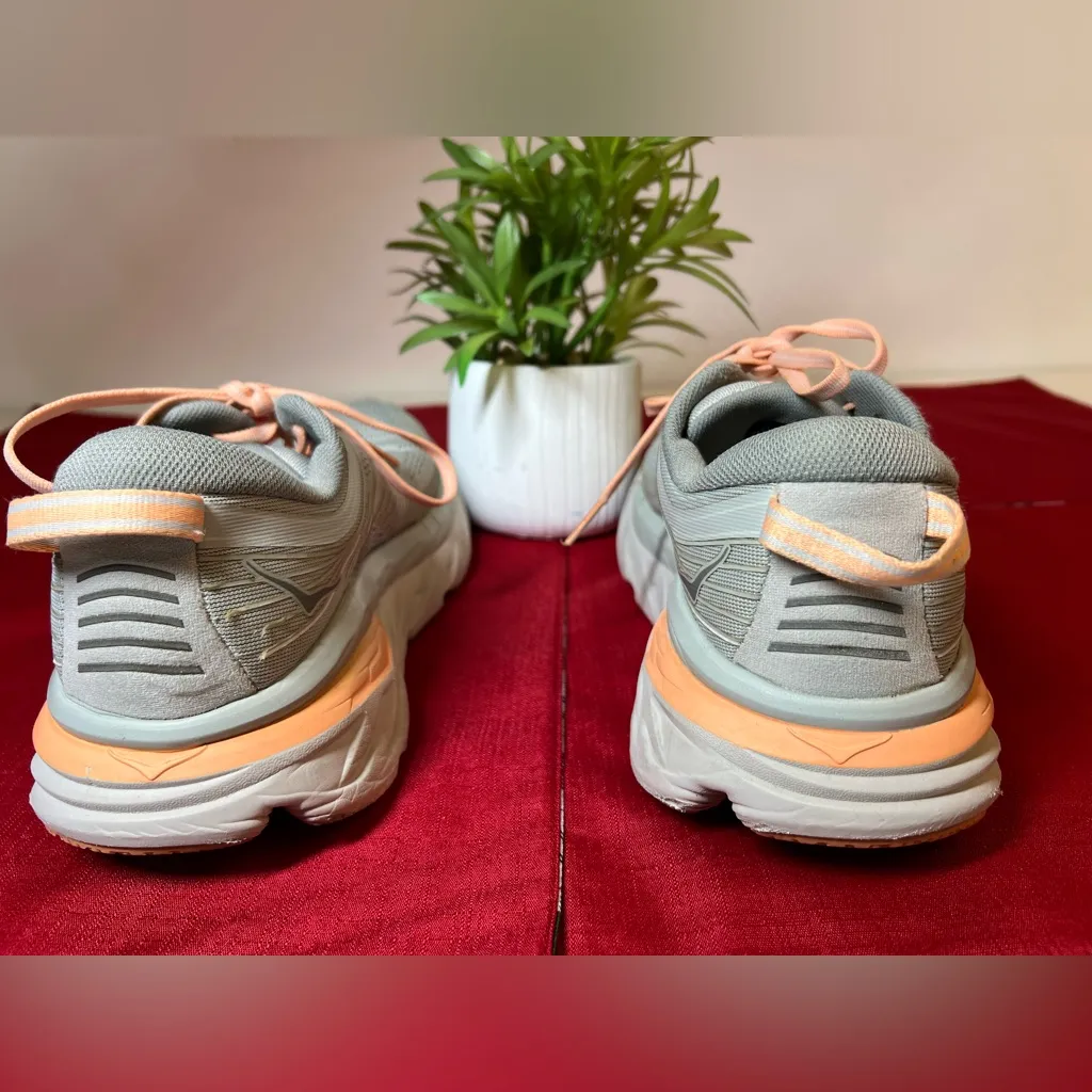 Hoka One One Bondi 7 Womens Gray 1110519 HMSH Running Shoes Sneakers Size 8.5 D - Image 5
