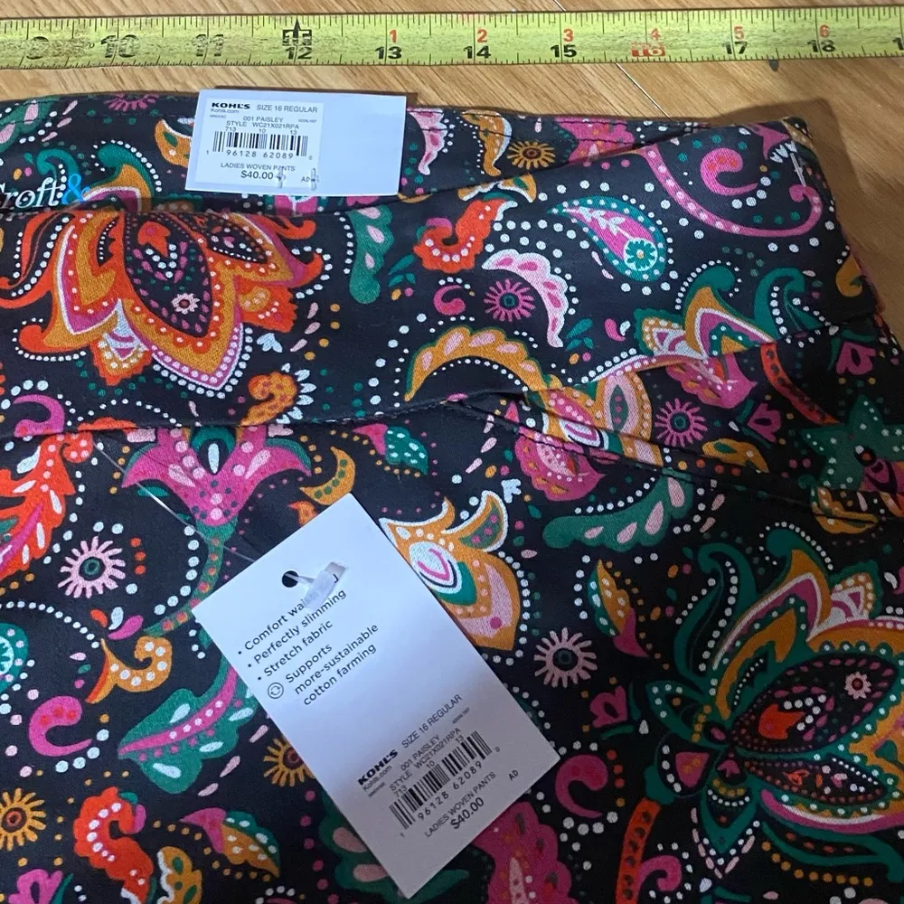 🏷️🏷️NWT Croft & borrow paisley woven the effortless stretch pant ladies reg 16 - Image 7