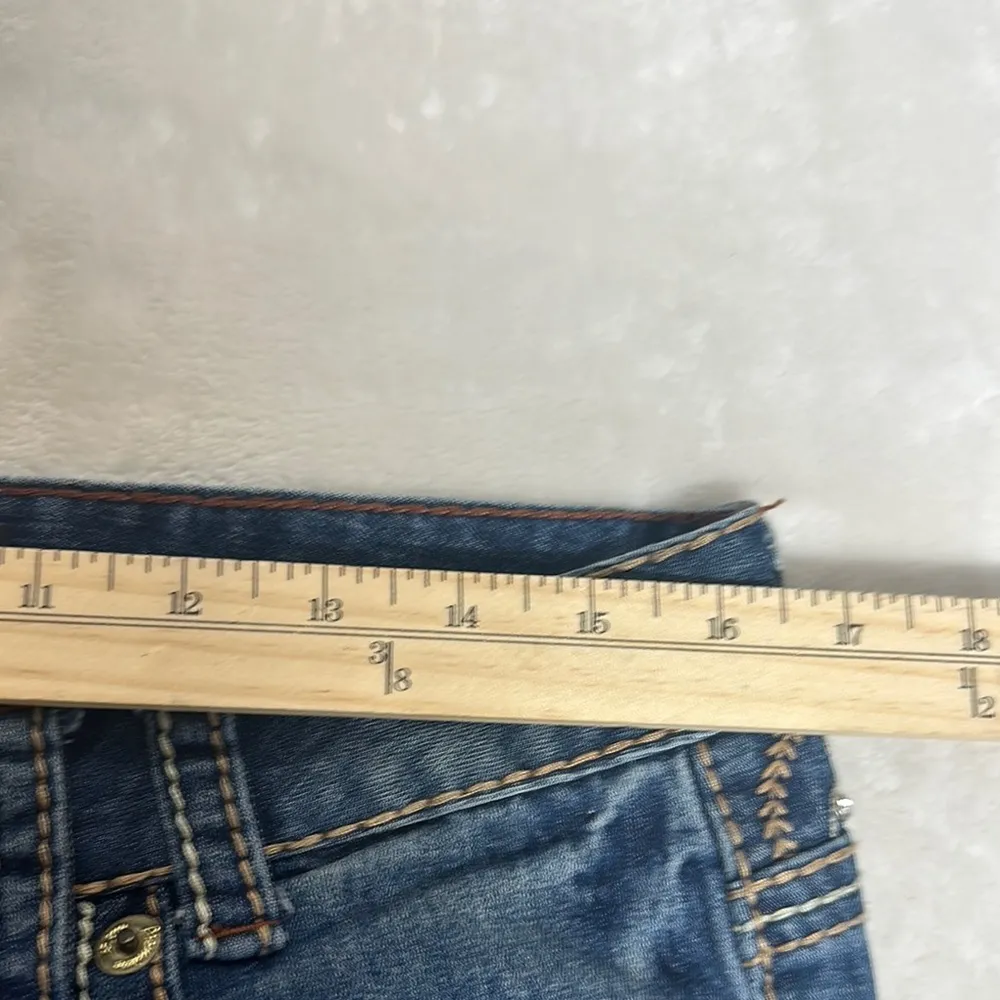 Premier Blue Boot Cut Jeans with Ornate Back Design Size 8 - Image 7