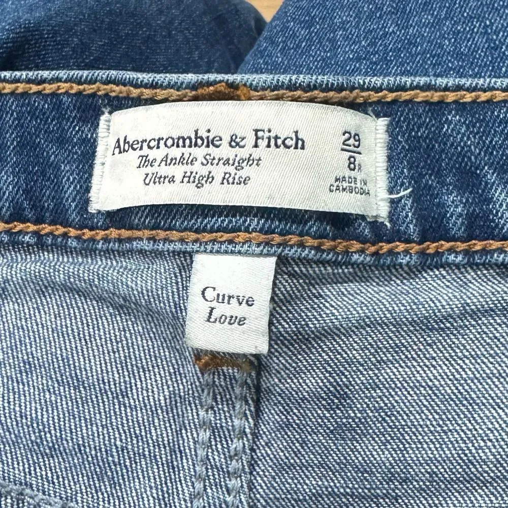 Abercrombie & Fitch Ankle Straight Ultra High Rise Jeans Curve Love Women’s 29/8 - Image 5