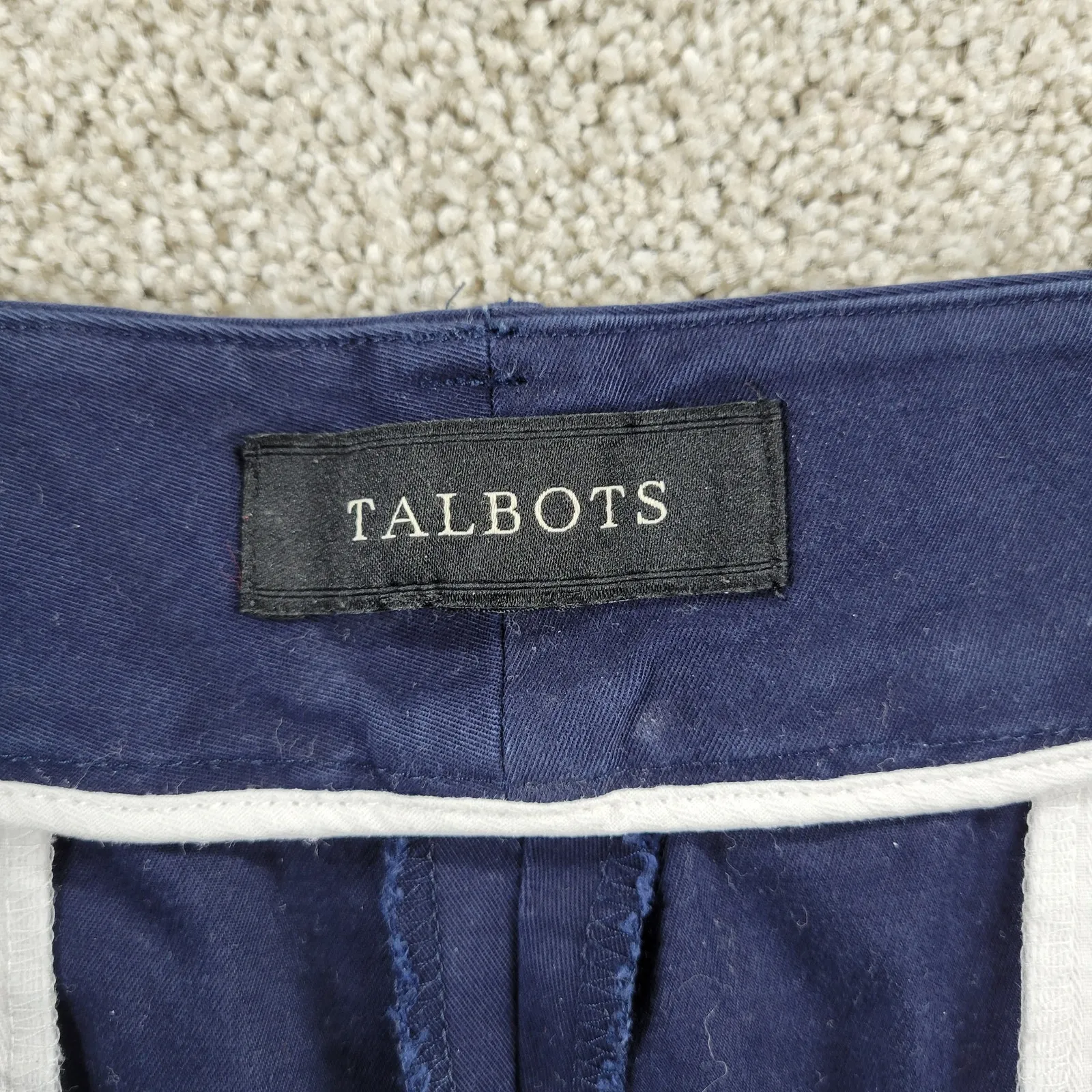 Talbots Womens Shorts‎ 12 Navy Blue 11" Inseam Flat Front Chino Bermuda Casual - Image 13