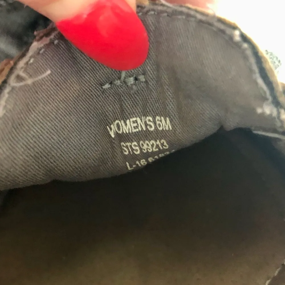 Sperry Slip-On Boat Shoes Coil Ivy Grey Canvas & Leather Brown Silver Preppy sz6 - Image 6