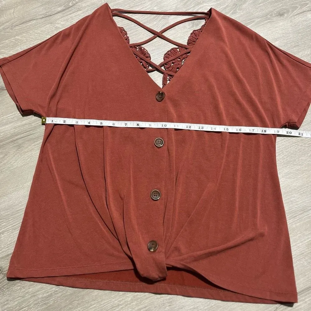 Daytrip Button Down Strappy Back Top Size XS - Image 5