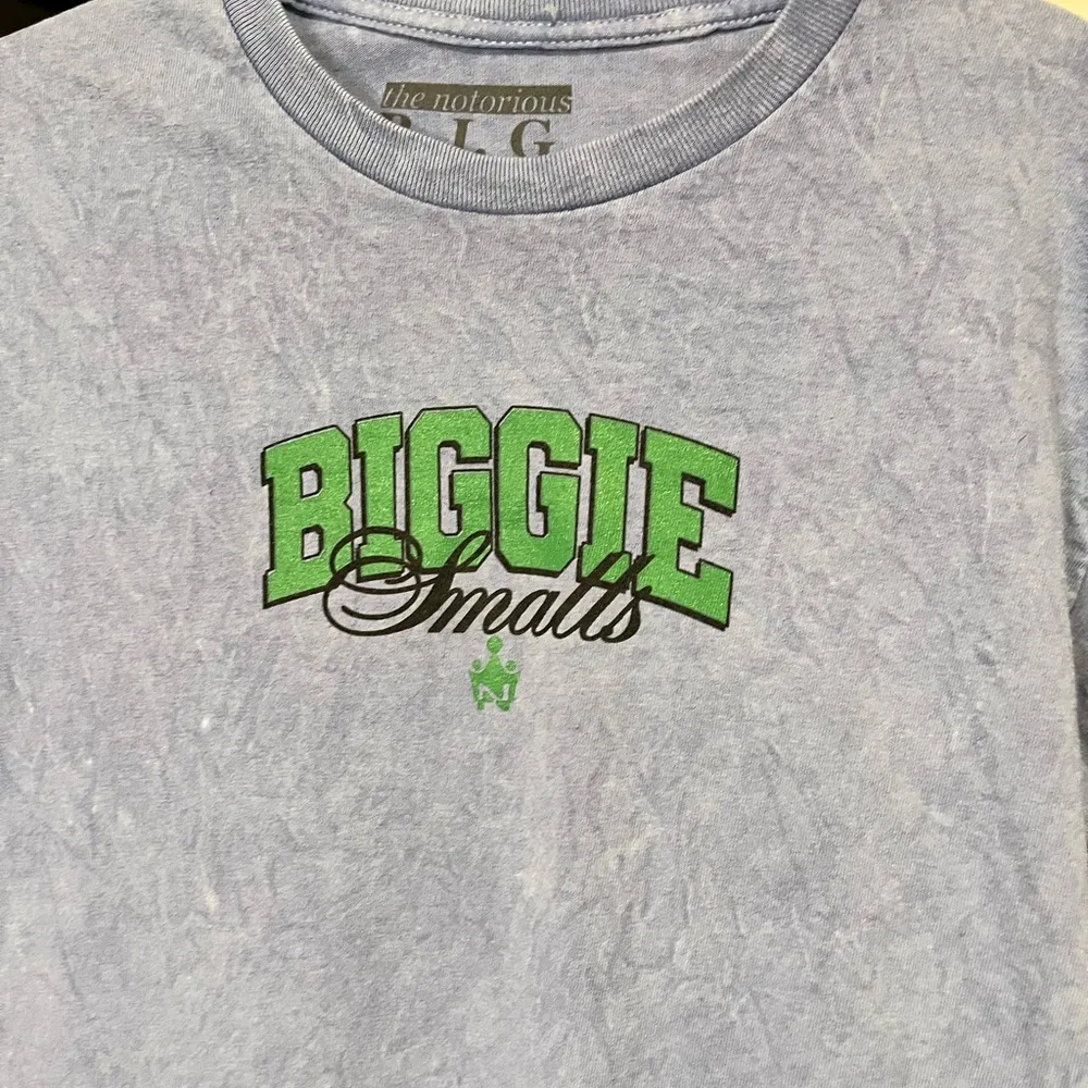 Blue acid wash Biggie Smalls Graphic T - Image 3