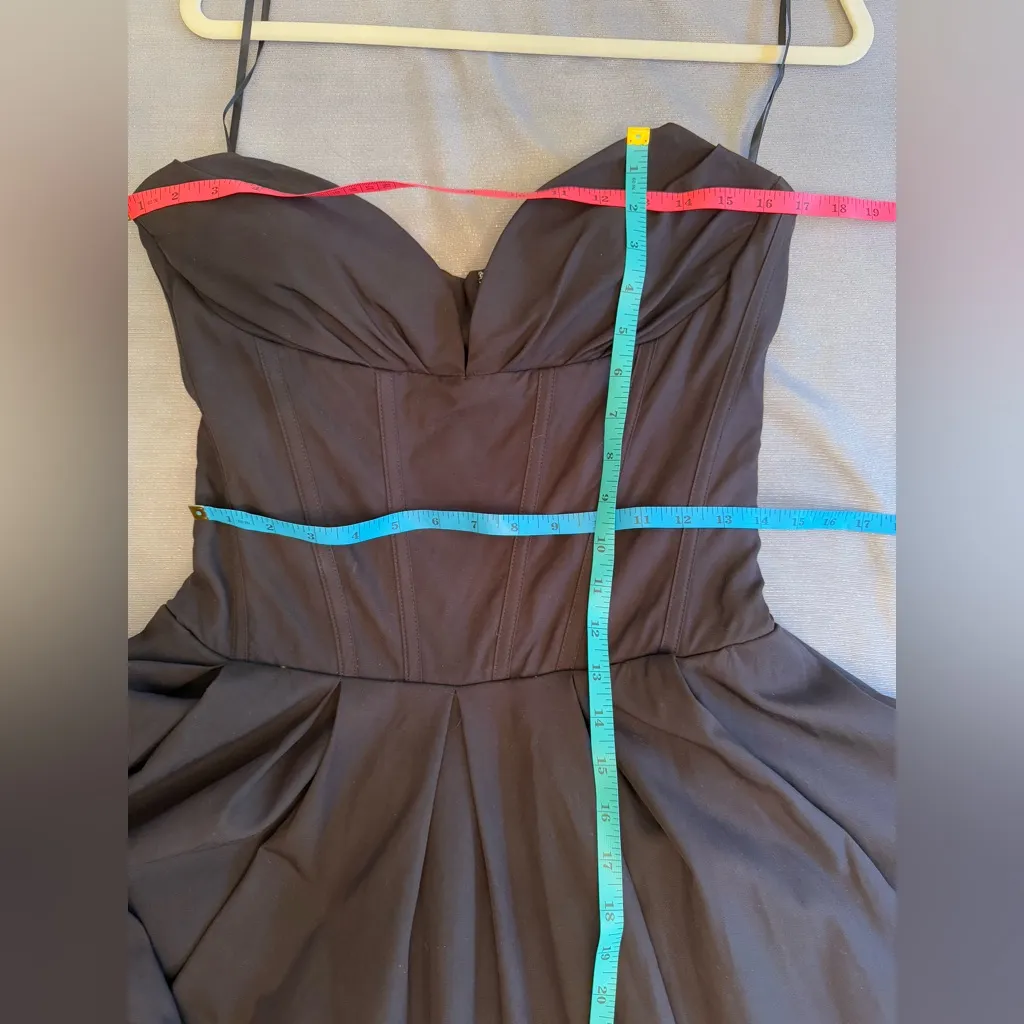 House of CB Lady Strapless Midi Dress in Black sz L - Image 8