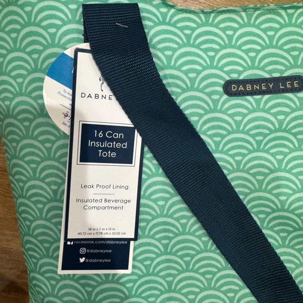 Dabney Lee Teal and Navy Patterned Tote Green - Image 2