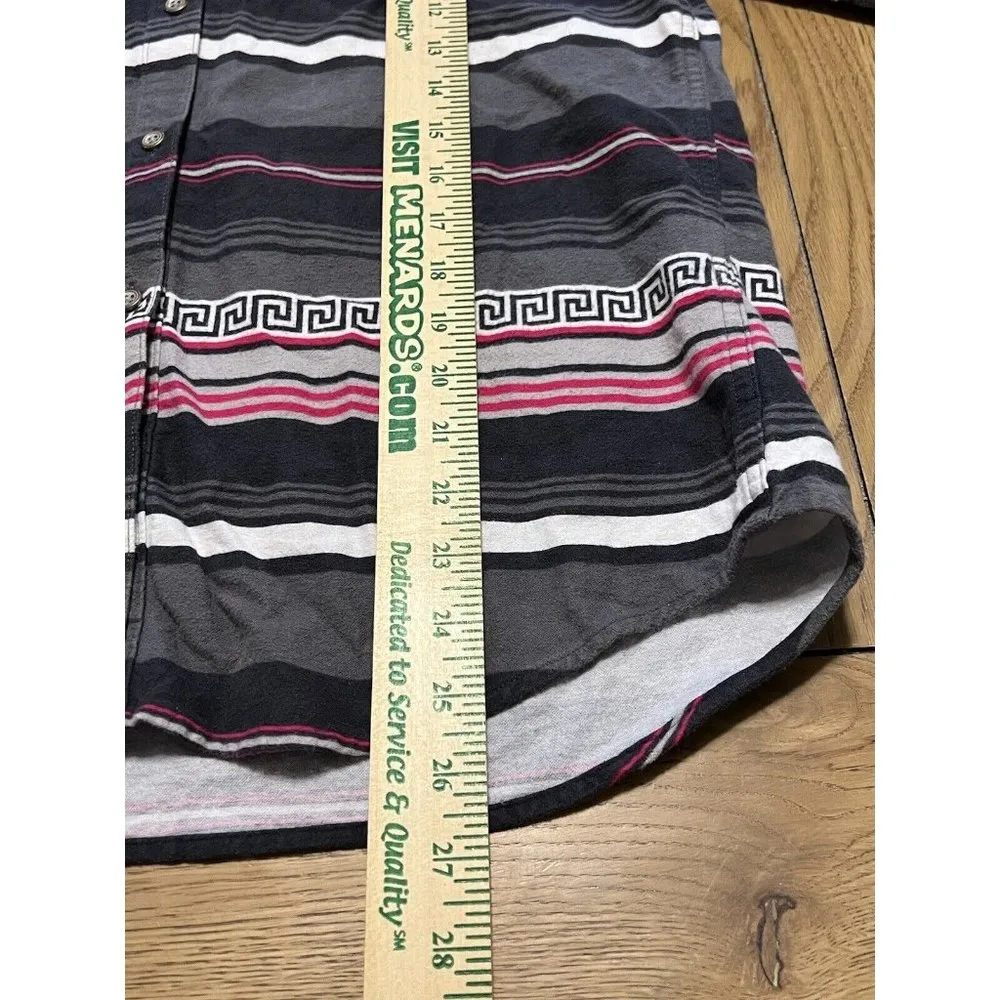 CABELAS Shirt Women Size Medium Aztec Flannel Southwestern Cowboy Western Button - Image 7