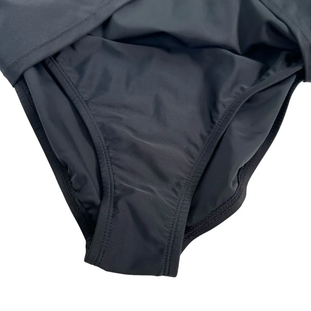 NWT Island Escape Plus Size Solid Swim Skirt Black Thigh Minimizer Size 16W - Image 7