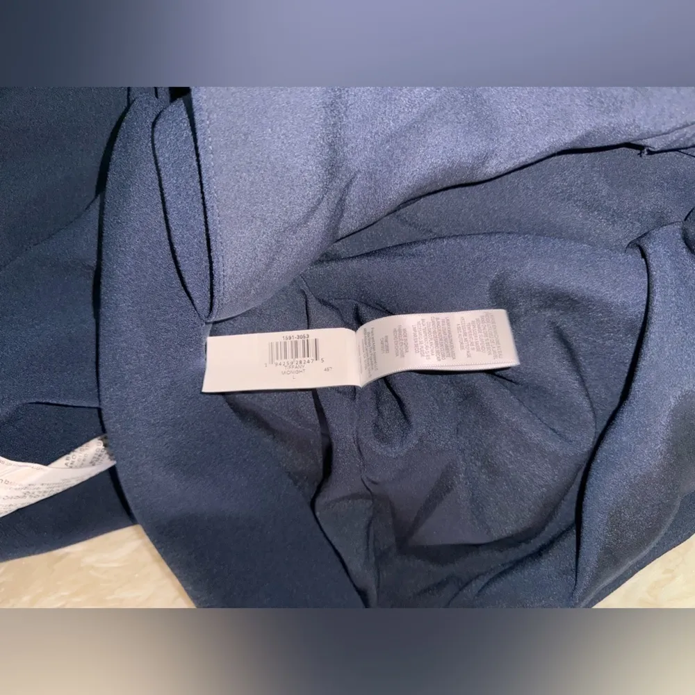 NWT Dress The Population Midnight Blue Tiffany One-Shoulder Midi Dress sz L - Image 6