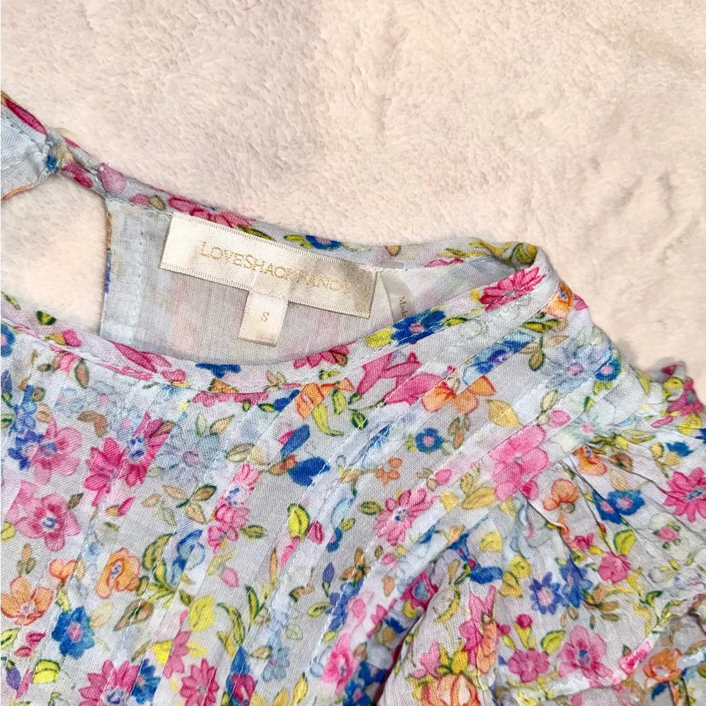 Loveshackfancy Natasha Ruffle Mini Dress in Ditsy Floral size Small - Image 5
