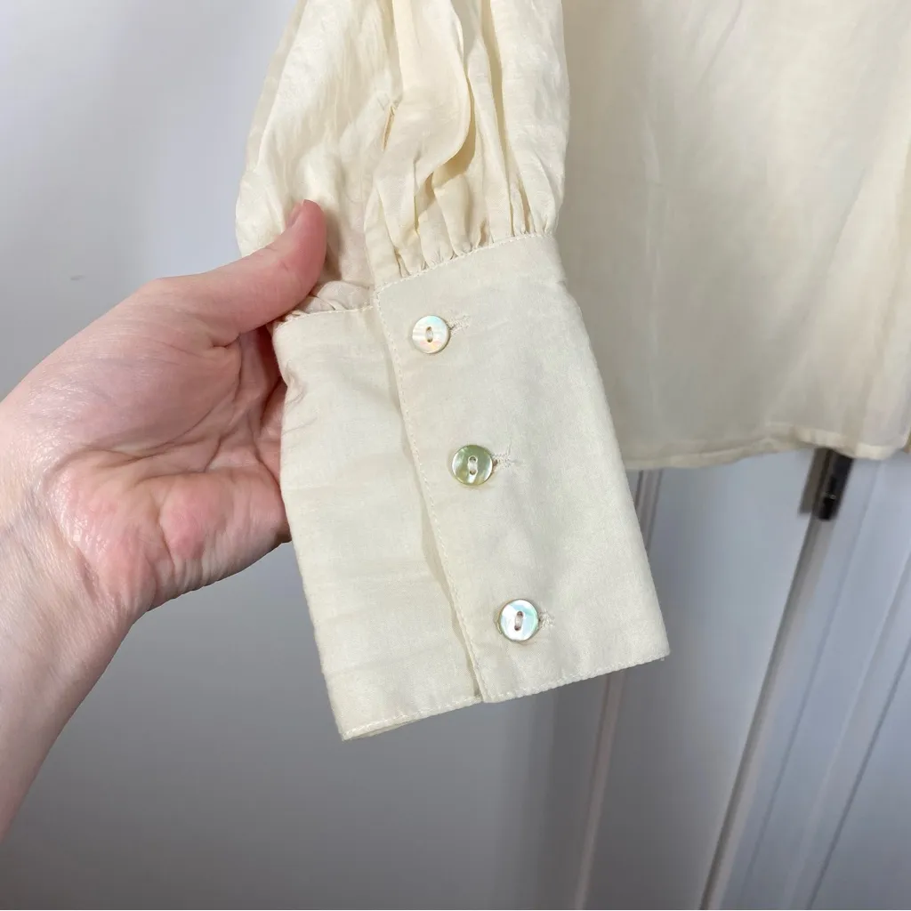 Mille Resort & Travel Florian Top in cream cotton voile size xs‎ White - Image 4