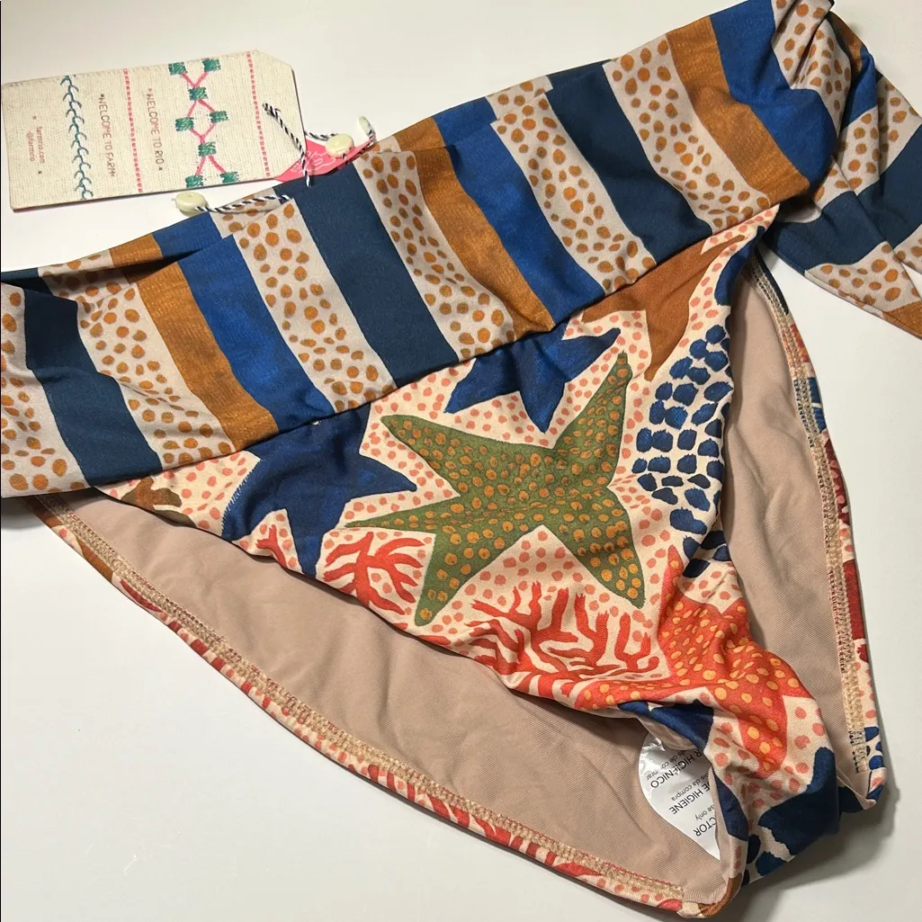 New Farm Rio Charm of the Sea High-Waist Bikini Bottoms Small - Image 3