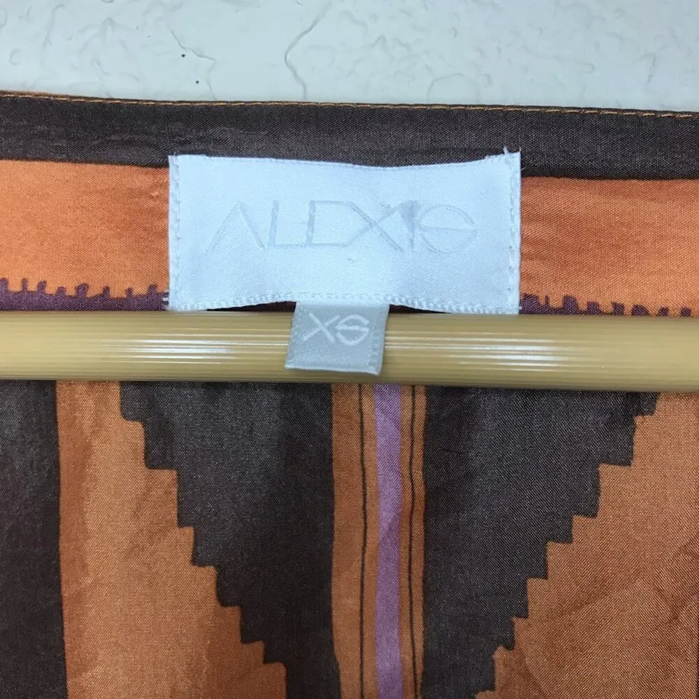 Alexis by Revolve orange silk aztec blouse - Image 2