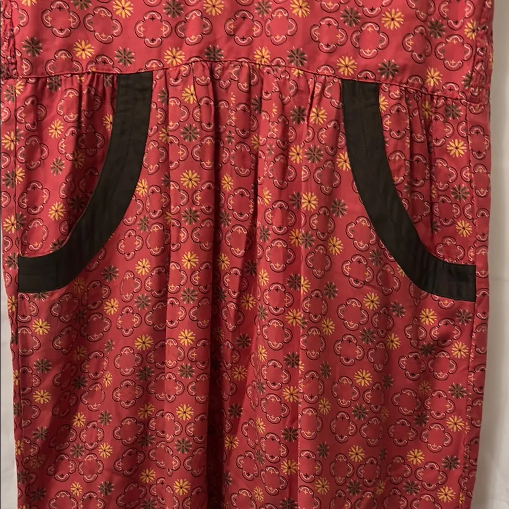 Vans off the wall Red Floral Dress with Brown Accents - Image 3