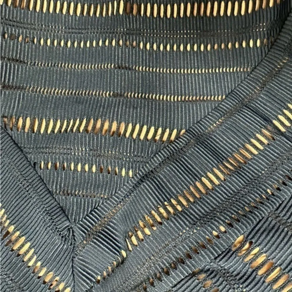 Kona Sol Women's Navy Crochet Nude Liner High Neck One Piece Swimsuit Size S NWT - Image 5