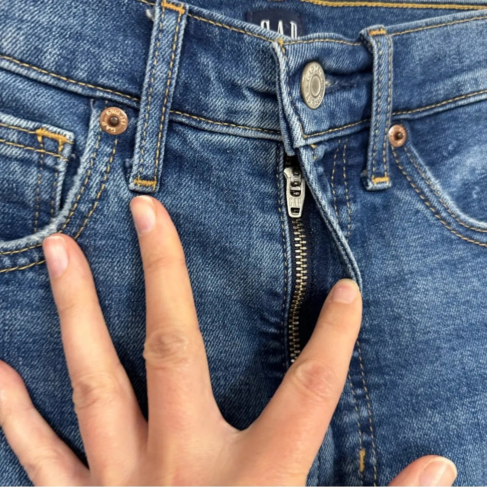 GAP Medium Wash High Rise True Skinny Jeans Womens 6/28 Blue Classic Denim - Image 5