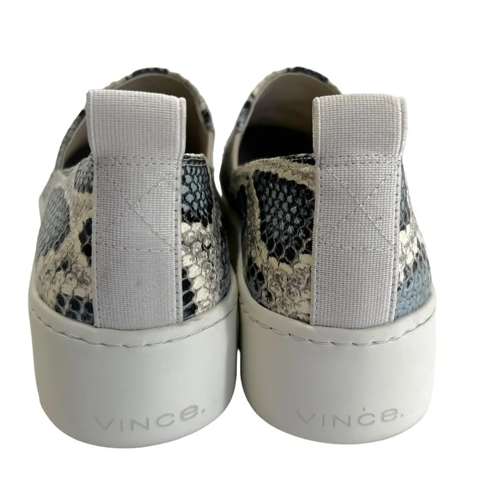 Vince Saxon 2 Mottled Cloud Snake Print Leather Slip-On Platform Sneaker - Image 6