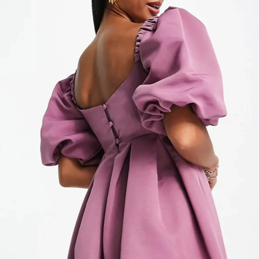 ASOS DESIGN Petite Structured Mini Dress with Curved Neckline in Mauve, Size 2P﻿ - Image 2