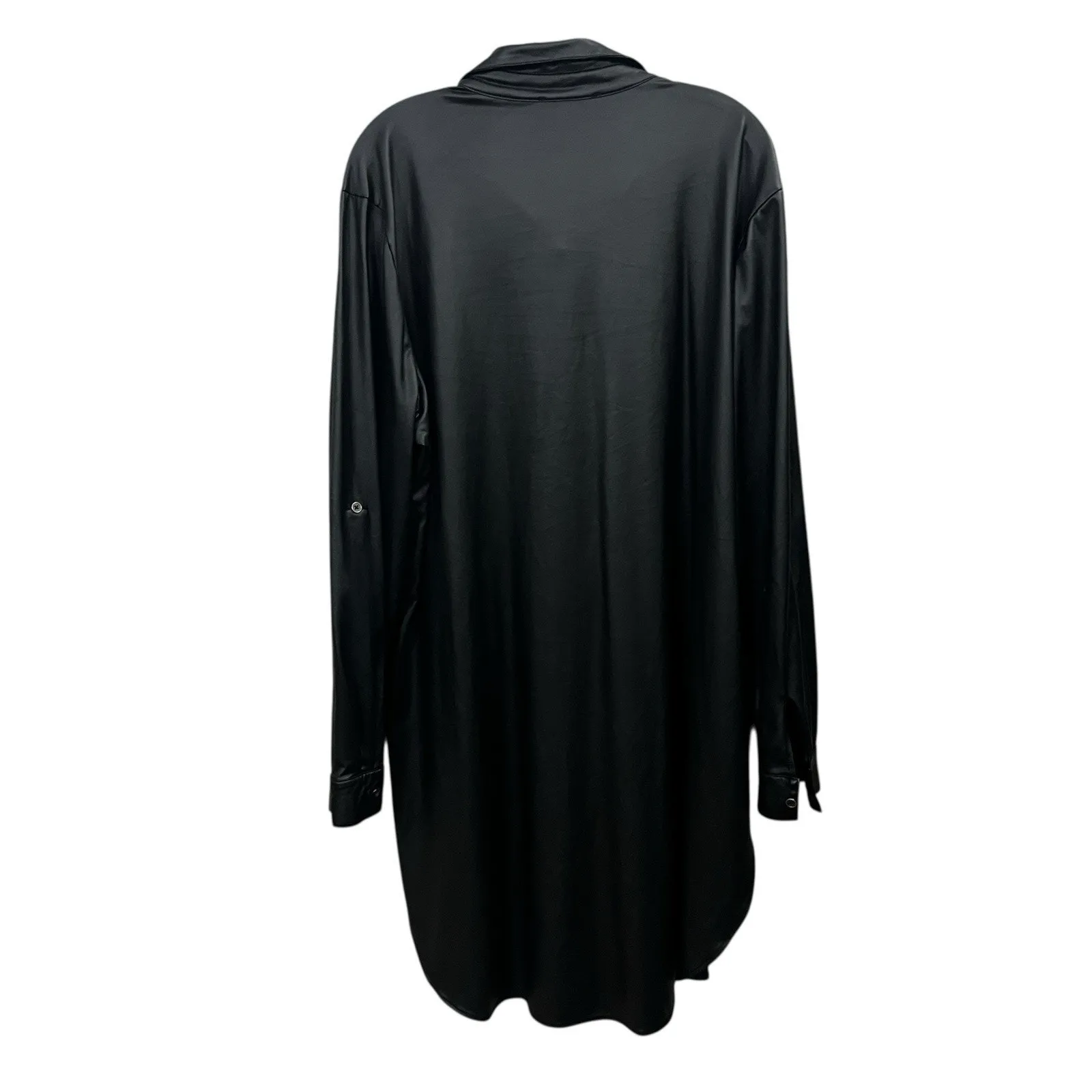 New Look Faux Leather Shacket Size 2X Black Mid Length Goth Grunge Whimsigoth - Image 8