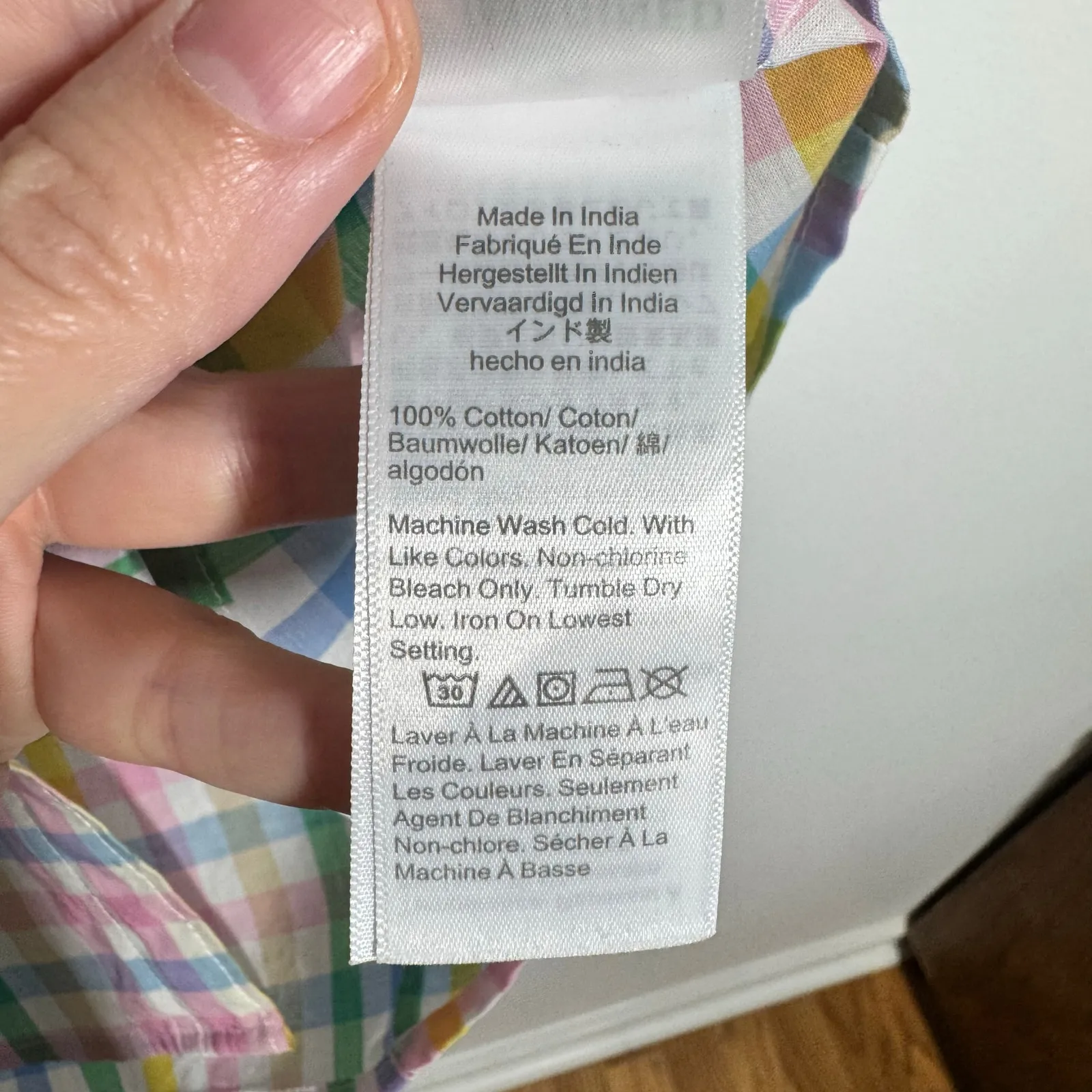 J.Crew Cotton Button Up Shirt Top Women S Rainbow Plaid NWT Long Sleeve Preppy Blue - Image 4