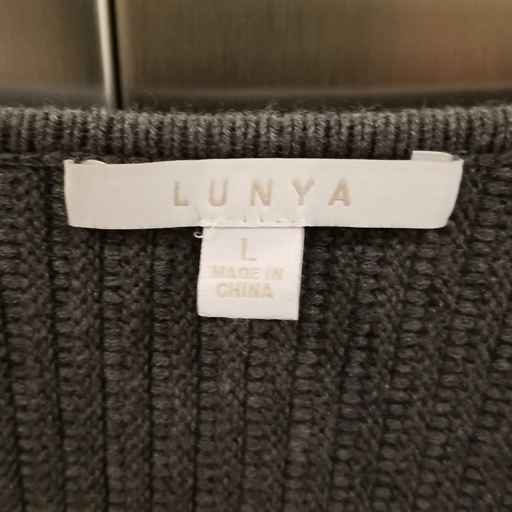 💕LUNYA💕 Cozy Cotton Silk Reversible Pullover Restful Grey Heather Large NWOT Gray - Image 12
