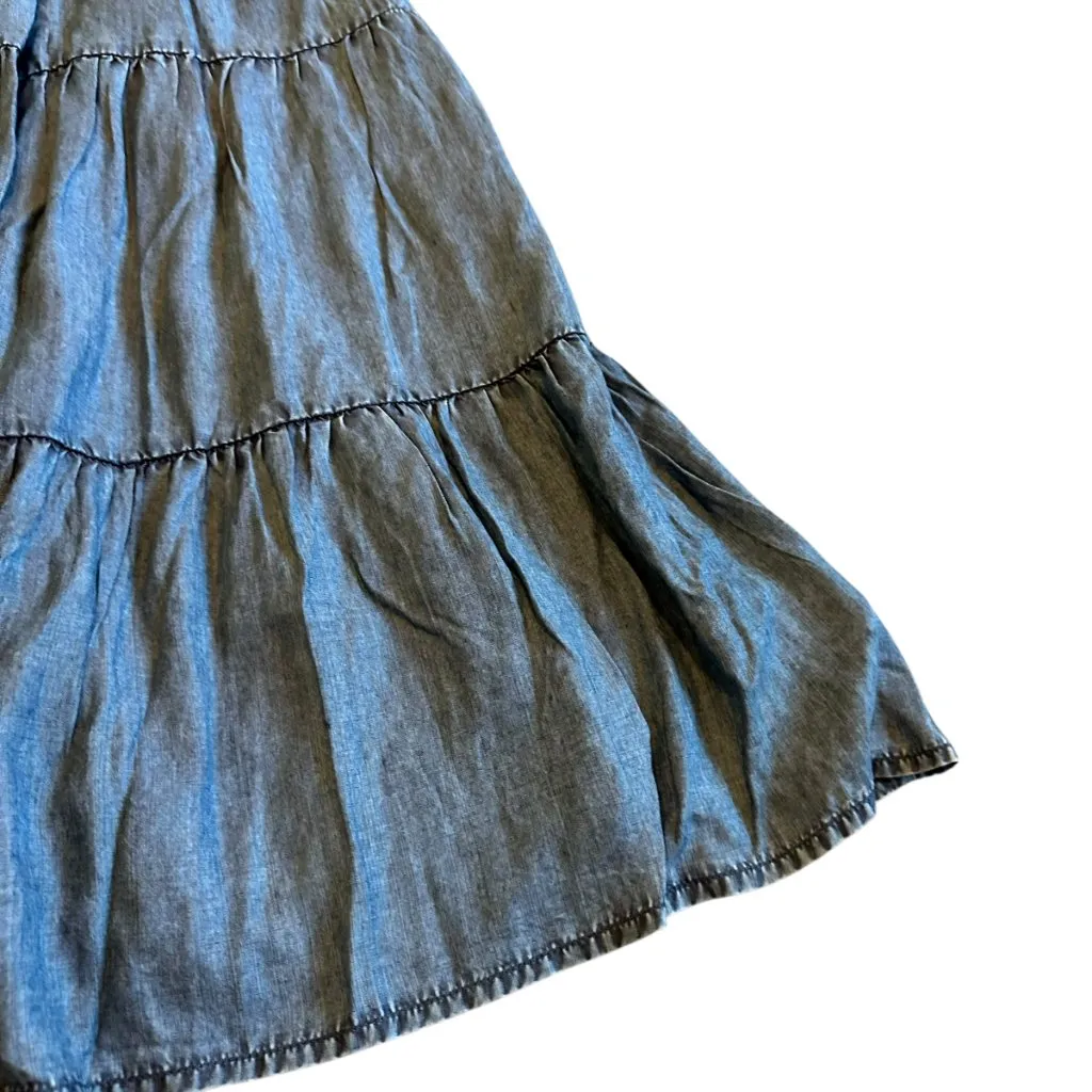 Z Supply Balos Denim Chambray Maxi Dress Smocked Tiered Size XL Women's NWT - Image 4