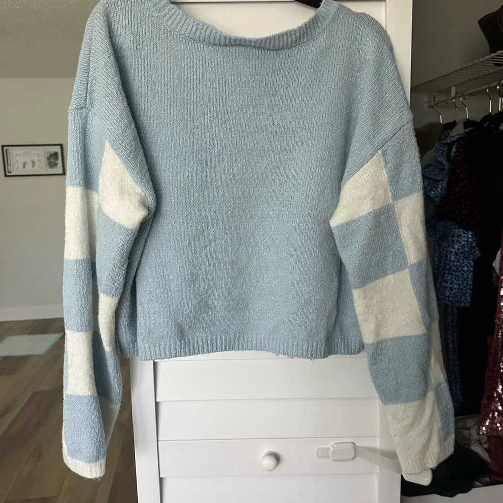 By Together Blue and White Crew Neck Sweater - Image 2