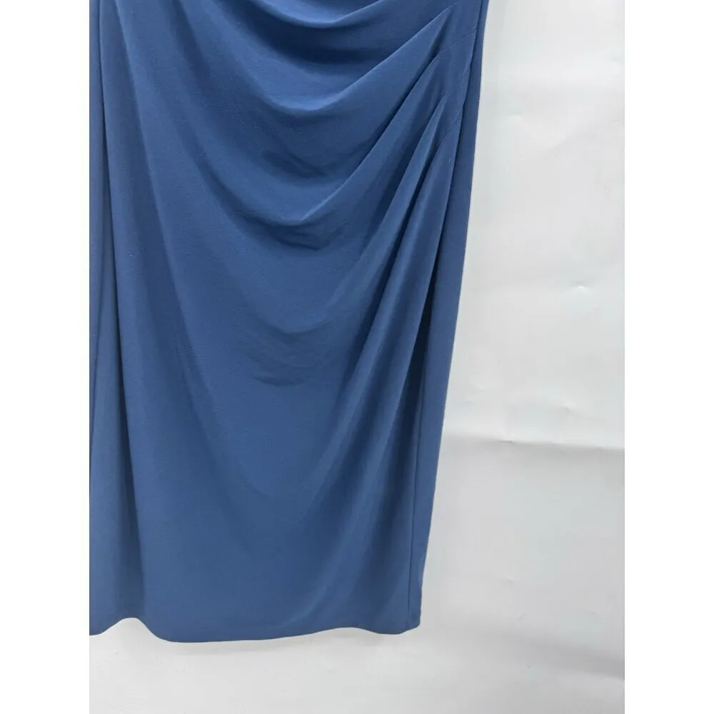 Lauren Ralph Lauren Business Mini Dress Women 10 Navy‎ Blue Gathered Formal - Image 6