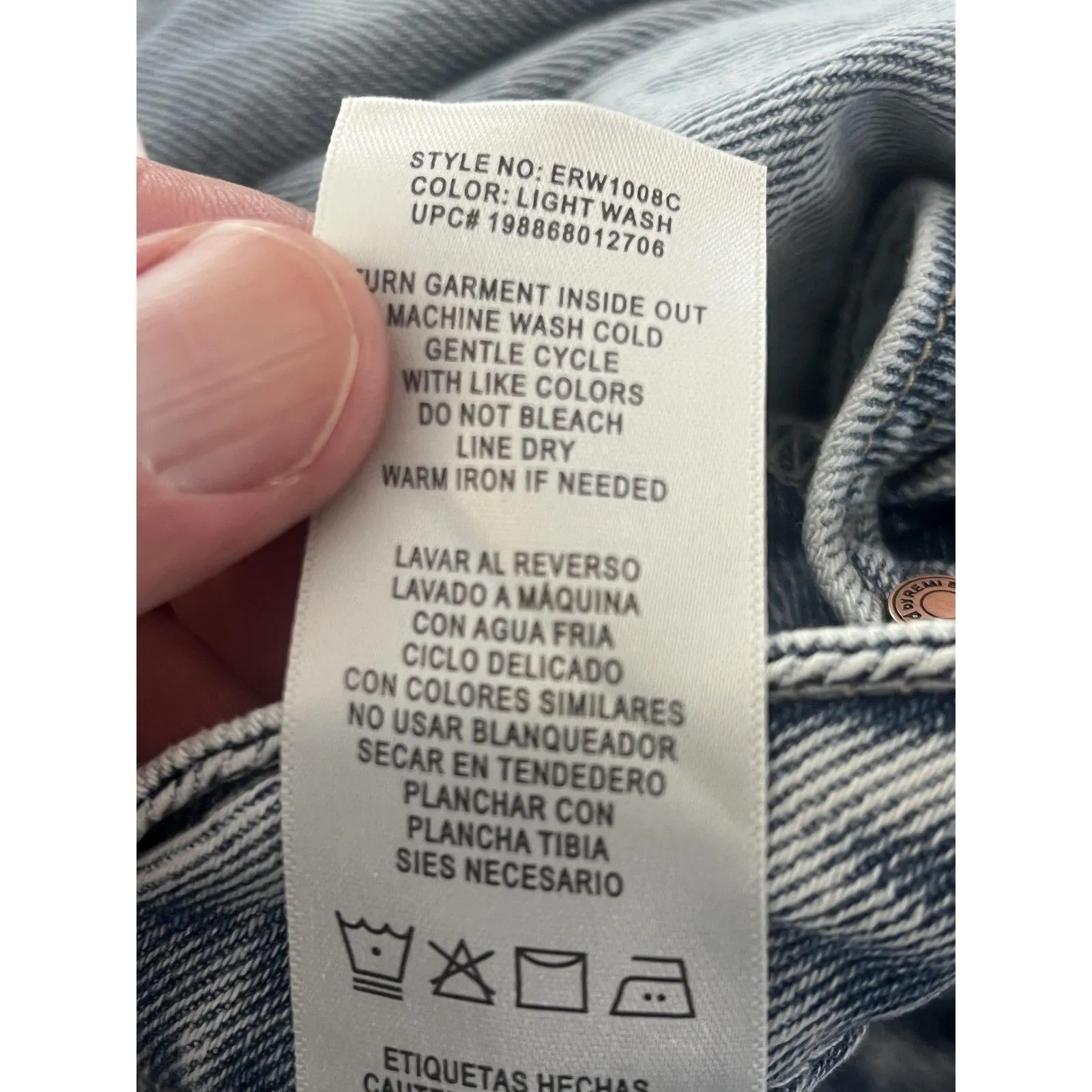 Edited by Remi Bader Jeans Womens 28W Light Wash Wide Leg Crop Raw Hem ERW1008C Blue - Image 11