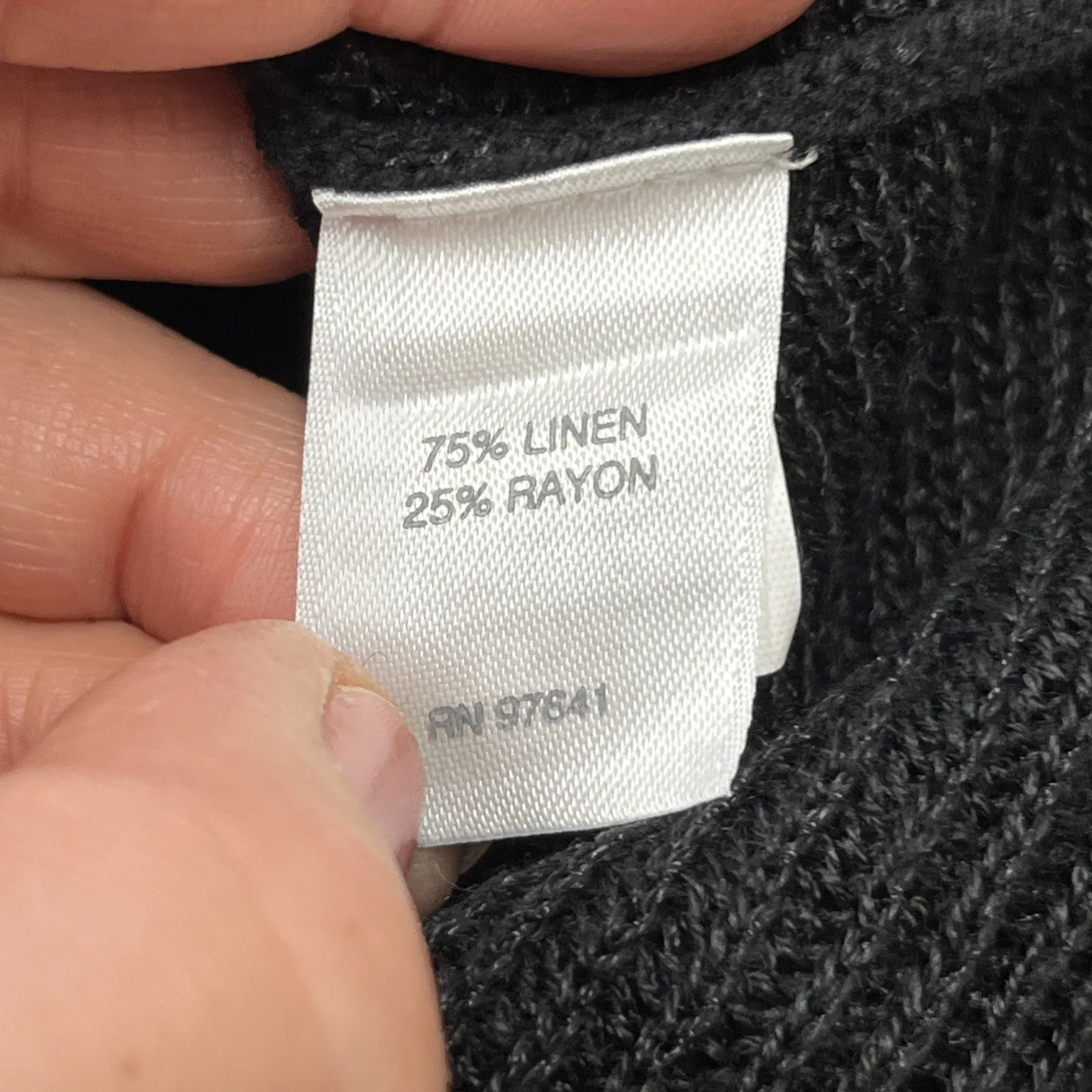 J Jill Linen Blend Sweater Tunic Soft Knit Black Size Small Slouchy Lagenlook - Image 4