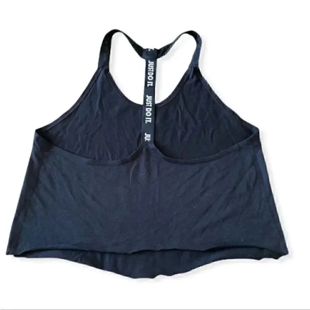 NIKE Dri-Fit Black Racer Back Asymetrical Tank Top SZ M - Image 3