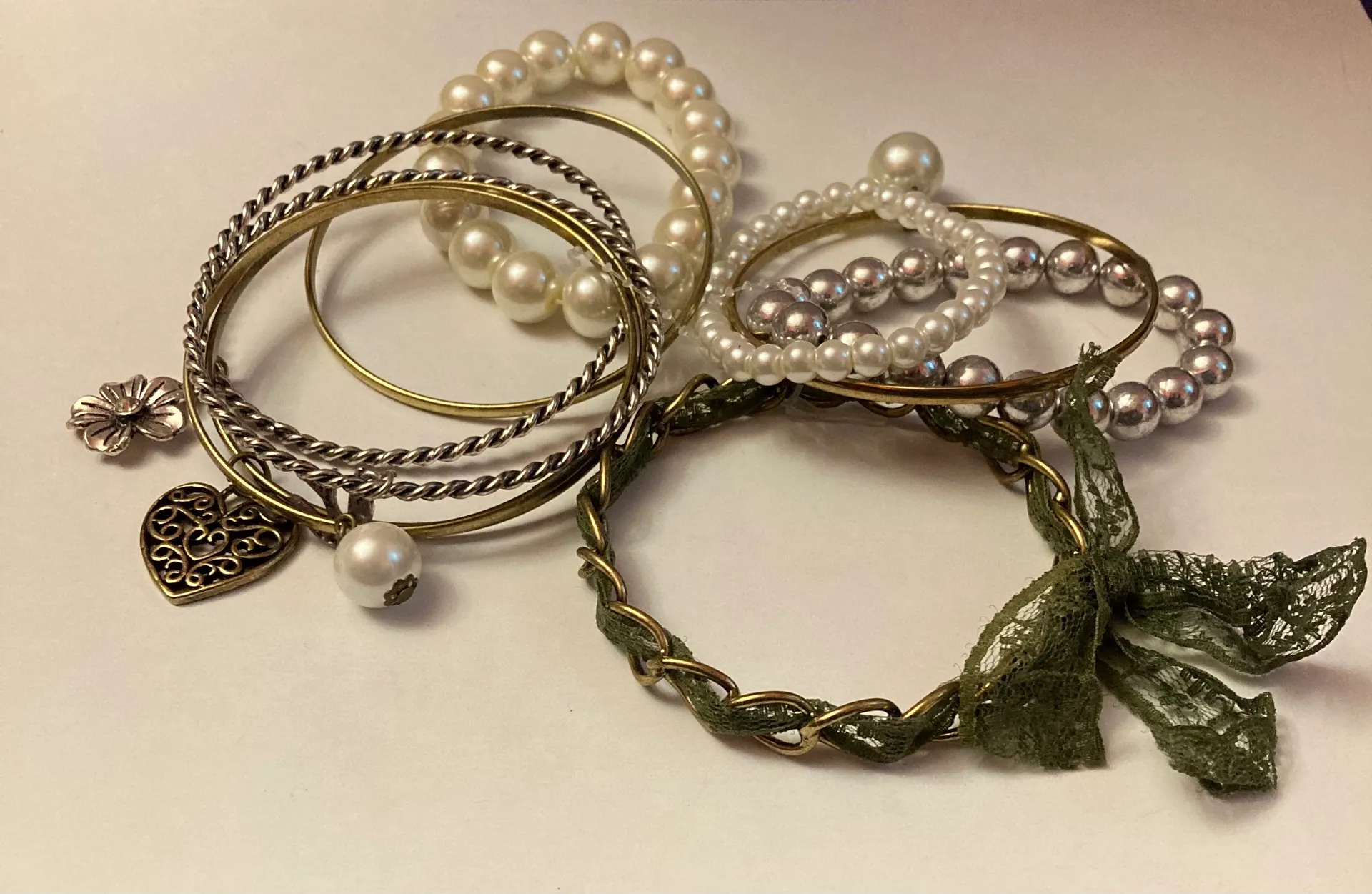 woman 10 pieces bracelet different shapes Gold - Image 3