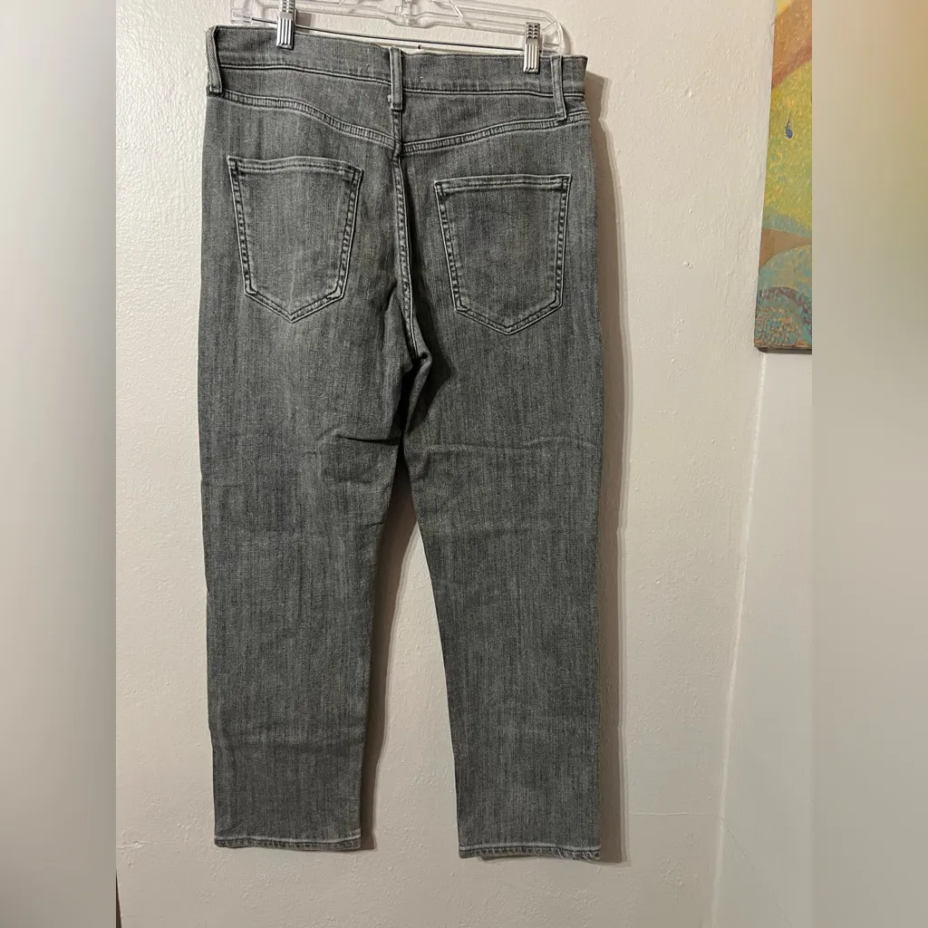 ZARA The Slim Cropped Pants Women's Light Gray color Denim Jeans Size 10 - Image 2