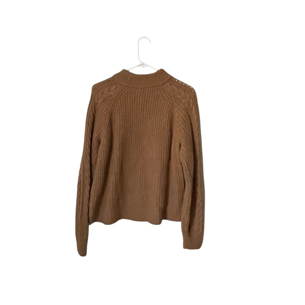 J. Crew Pom-Pom Cable Knit Wool Blend Sweater Sz L - Image 2