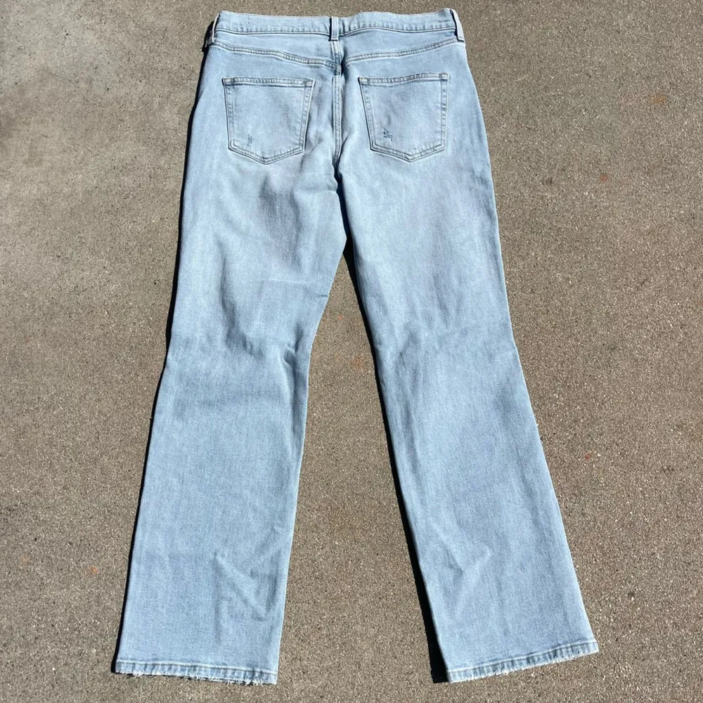 AYR Jeans The Sugar Straight Leg High Rise Distressed Light Wash size 33 - Image 5
