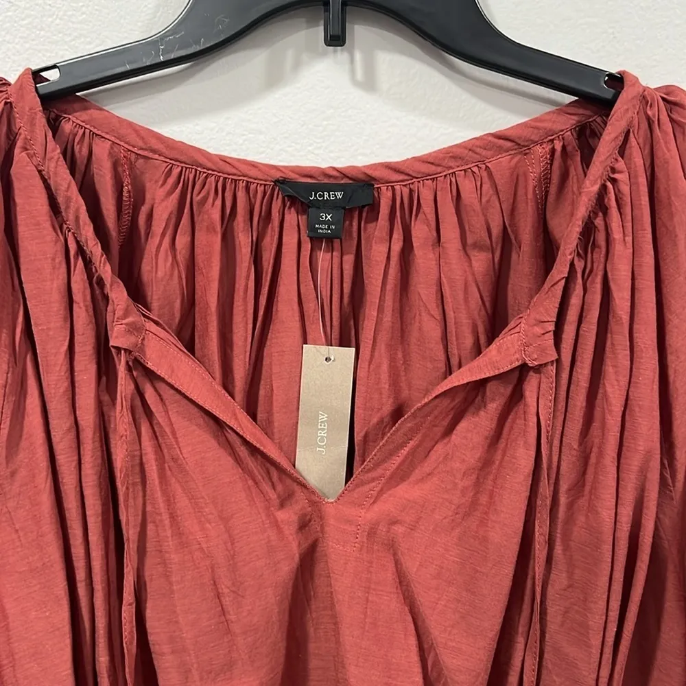 J. Crew Tassel Tie Front Crop Top in Color Chimney Size 3X NWT - Image 3