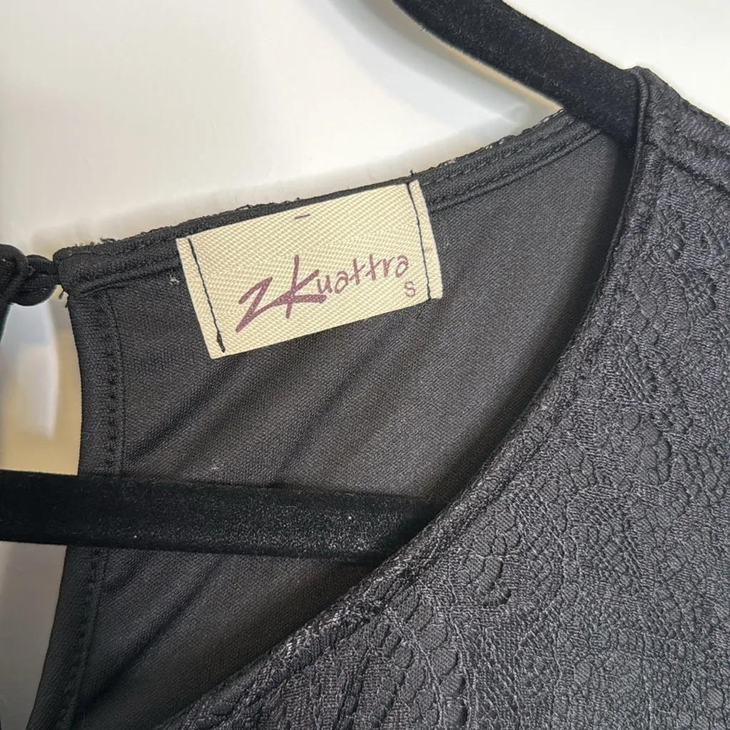 NWT Elegant Vintage Inspired Black and‎ Yellow Floral & Lace Dress - Image 3