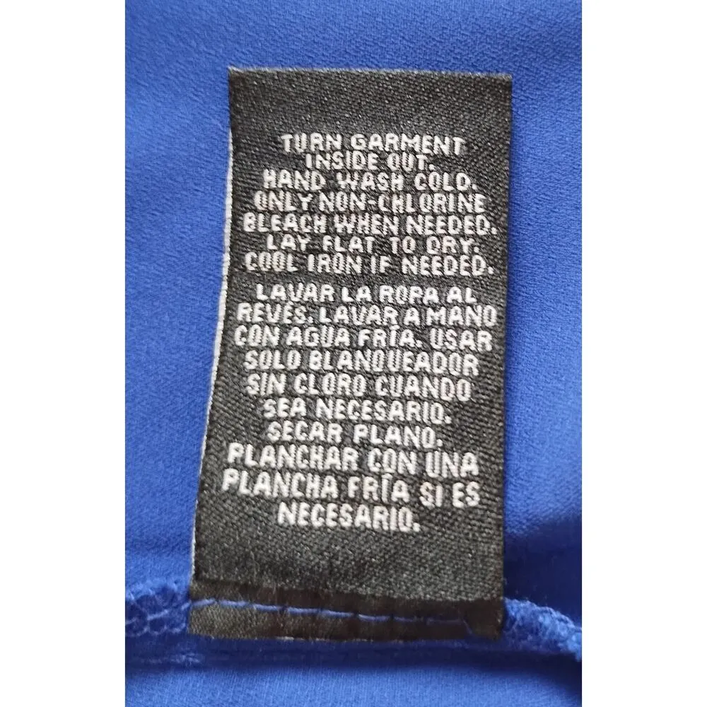 Zac And Rachel women's large blue blouse 3/4 Split sleeves with cross knot tops - Image 8