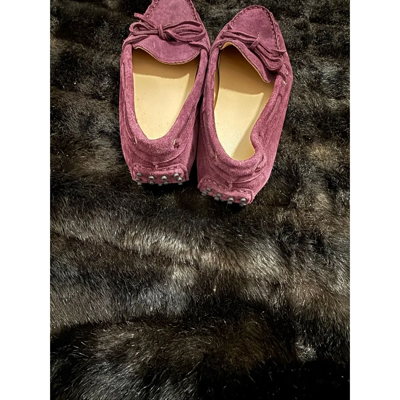 Ann Taylor Suede Leather Purple Driving Moc Moccasins size 9 shoes slip on - Image 4