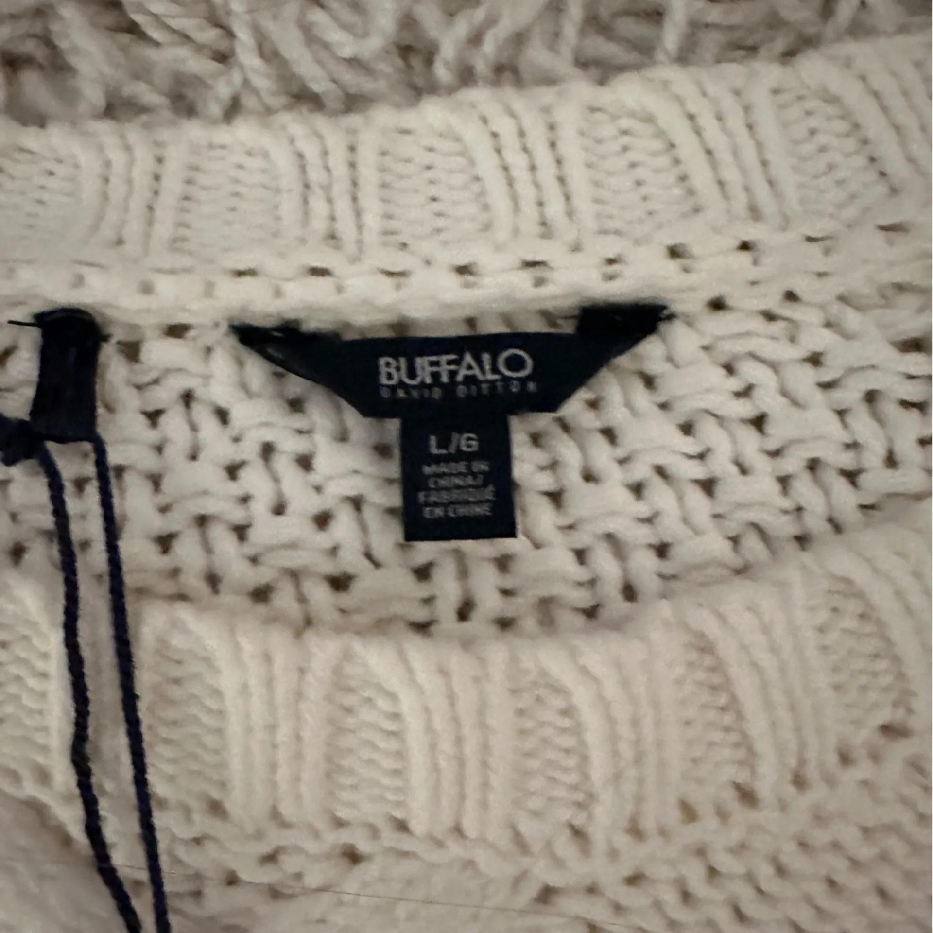 Brand New w Tags Women's Cream Cable Knit Fringe Sweater - Image 3