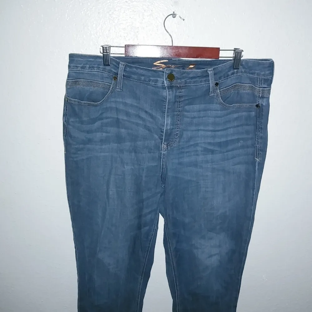 Seven7 Tummyless Slim Straight 16 40x30 Dark Wash Jeans Plus - Image 3