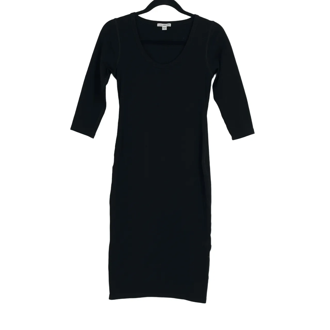 Standard James Perse Women's Black 3/4 Sleeve Scoop Neck Bodycon‎ Dress Size XS - Image 3