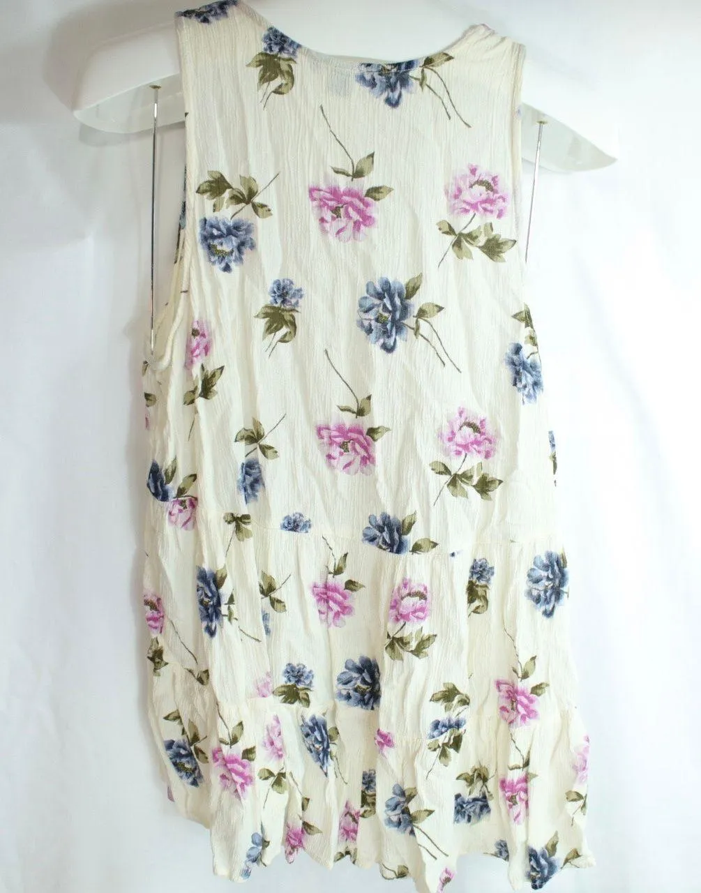 American Eagle Outfitters Cream with Flowers Sleeveless Blouse Womens Size - M - Image 3